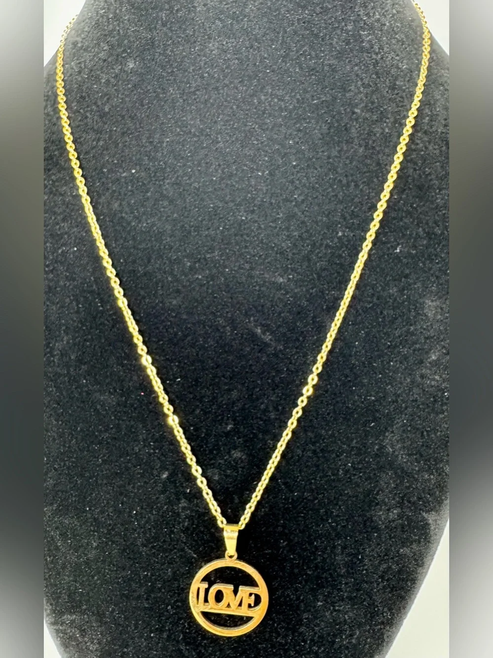 Gold-tone ‘Love' Pendant Necklace - Women's Jewelry #1416